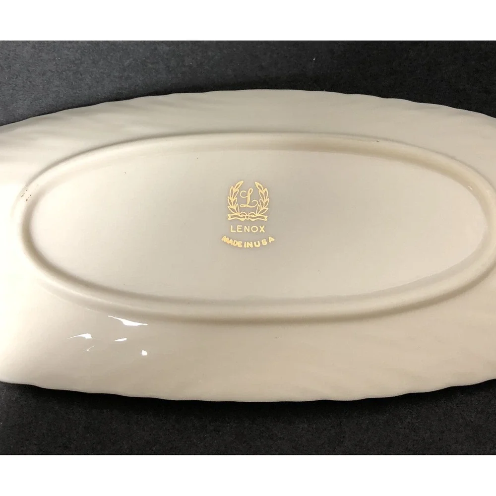 Lenox Butter Tray Ivory with Gold Trim Sculpted Plate 9